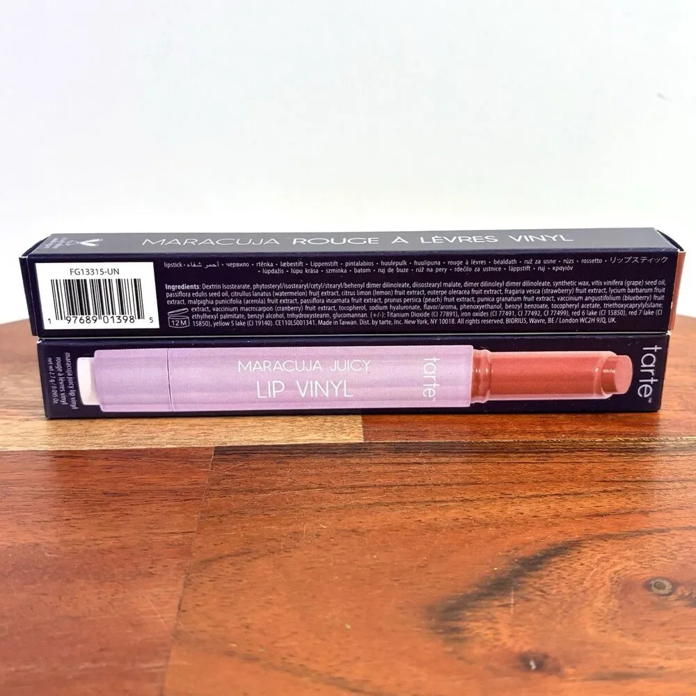 Set of 2 tarte Maracuja Juicy Lip Vinyl Rosey Brown Brand New In Box Full Size